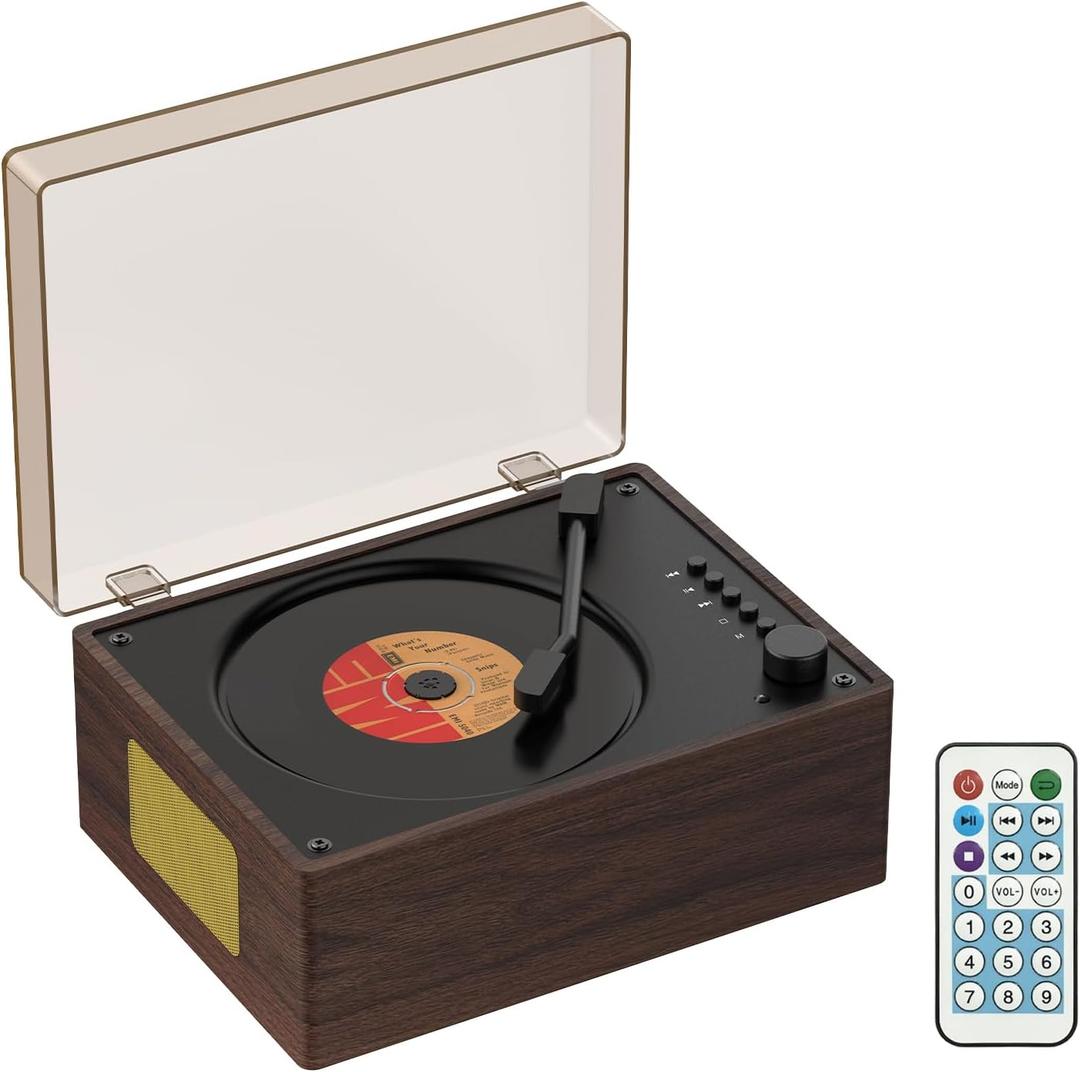 Portable CD Player with Bluetooth 5.3, Hi-Fi Speakers, 3.5mm AUX, USB Playback, Retro Design for Home(Brown)