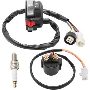 M MATI Start Stop Headlight Switch & Starter Solenoid Relay & Spark for Yamaha Warrior 350 87-95 Big Bear 350 Moto-4 350 250 22 86-94 Terra Pro 88 59V-83973-09-00 3HP-83973-00-00 4KD-81940-00-00