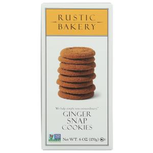 4 x Rustic Bakery, Cookies Ginger Snap, 6 Ounce (EXP 08/27/26)
