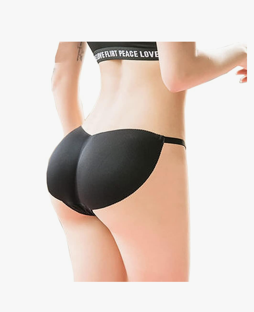 Butt Lifting Panties Seamless Pads for Bigger Butt - Padded Underwear for Women, Adjustable Shapewear Black, M