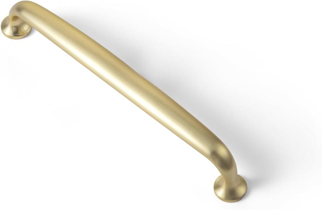 Goo-Ki 6 Pack Brushed Brass Cabinet Drawer Pulls Kitchen Hardware - 5.04"(128mm) c-c Bar Pull Dresser Handles for Cupboard Bathroom Closet Wardrobe, 9330TLS-128