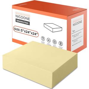 Nigoone Upholstery Foam Cushion 5"X 24"X 24" Square Foam Replacement Foam for Couch Chair Seat Padding, High Density Thick-Custom Pillow and Craft Foam Upholstery Supplies, 5 Inch Thick