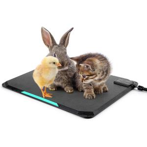 Outdoor Heated Pad for Small Animals, Anti-Bite & Waterproof Cat Heating Pad, Indoor Pet Warmer for Cat Houses/Rabbit Hutches/Chick Brooders in Extreme Weather, 16.5" x 11.8", 35 Watts