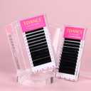 TDANCE Flat Lashes Eyelash Extensions 0.15/0.2mm Thickness Super Soft Air Flat Lash Extension Ellipse Eyelash Extension Matte Black Flat Eyelash Extensions Salon Use(Air Flat,0.2-C,13mm)