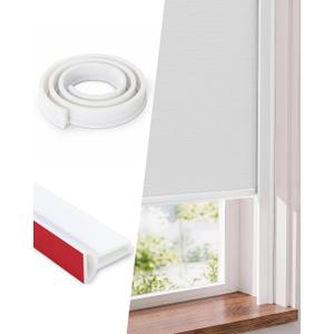 Cuttable Light Blocker for Window Shades and Blinds, Blackout TPE Side Tracks Light Blocking Strips, Durable Light Blocker for Blinds, Window Side Light Blocker for Bedroom (White, 72", 2PCS)