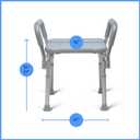 Medline Backless Shower Chair with Arms - 350 lb. Capacity, Bench, Stool, Seat for Elderly, Seniors Independent Adult and Disabled Adults