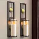 Set of 2 Wall Sconce with Candle Holders, Metal Antique Bronze Style Wall Classic Home Decorations(Not Include Candle), for Living Room, Bathroom, Dining Room