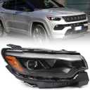 Huray Full LED Headlight for Jeep Compass 2022-2025 [w/DRL] Bi-Function Projector Type OE Head Lamp Replacement (Passenger Side (Right))
