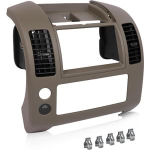 Center Dash Console Panel Compatible with Nissan Frontier 2005-2020, Center Instrument Console Panel Bezel Cover Replacement Part Number 68259-ZP16A 68259 ZP16A 68259ZP16A, Brown - 3 Years Warranty