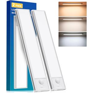 LED Under Cabinet Lighting, Battery Operated Motion Sensor Light Indoor Wireless, 3 Color Temps, USB Rechargeable Closet Light, Dimmable Under Counter Lights for Kitchen Stairs Closet Pantry, Pack of 2(8 Inch)