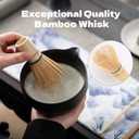 Matcha Set 8-Piece Japanese Tea Ceremony Kit with Ceramic Bowl, Bamboo Whisk & Holder, 2 Scoops, Strainer, Tea Cloth - Complete Gift Set for Traditional Brewing(Gradient Black)