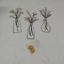 Pigort 3 Pieces Metal Flowers Wall Arts - Rustic Farmhouse Decor Beige Minimalist Flower Wall Decors for Living room Bathroom Bedroom Dining Room-Housewarming Gifts (Beige, Vase-C)