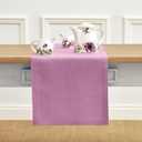 Solino Home Violet Table Runner 36 Inches - 100% Pure Linen Short Table Runner 14 x 36 Inch Ideal for Dresser and Coffee Tables - Summer - Fete