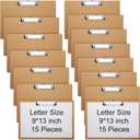 Sherr 15 Pcs Large 9 x 13 Inch Wooden Horizontal Clipboard with Low Profile Clip Landscape Clipboard Layout for School Classroom Office Drawing Art Gift for Teacher Nurse