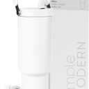 Simple Modern Trek Pivot | 40oz Flip Straw Tumbler with Handle | Water Bottle & Boot | Interchangeable Straw & Chug Lids | Insulated Stainless Steel Jug | Gym Sports Outdoors | Winter White