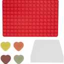 1 Pcs Heart Silicone Chocolate Molds for Gummy, Candy, Small Homemade Treats With Scraper,Gummy Silicone Molds, Pack of 4