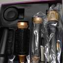 Atopskins 5 in 1 Hair Dryer Brush Set, Detachable Hot Air Styler, Blow Dryer Brush, 3 Heat Settings Auto Curling Wrap Styler, Ionic Hair Styling Tools - Straighten Curl Dry Volumize Smooth (Black)