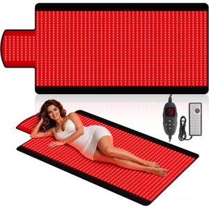 Red Light Therapy Mat for Full Body, 1370 Infrared Light Pad, 5 Intensity Levels, 9 Auto-Shutoff Timer Setting, Handheld Controller, Gifts for Athletes, Office Workers, Women, Men (74.6''*33.3'')