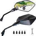 MAMIKO Universal Motorcycle Rear View Mirrors for M8 M10 Threaded Bolt Double Take Mirror Mount Compatible with Motorcycle Scooter Moped Polaris Sportsman Honda ATV Dirt Bike Cruiser (BLACK1)