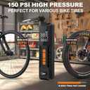 YIMWMIY Tire Inflator Portable Air Compressor Emergency Flat Tire Rescue & Pressure Maintenance Tool, Cordless Pump with 150PSI, LCD Screen, Auto Shut-Off for Car, Motorcycle, Bicycle, Balls