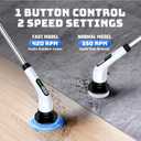 Electric Spin Scrubber for Bathroom: Shower Scrubber with Long Handle, Dual Speed Cordless Power Cleaning Scrub, 7 Brush Heads, IPX7 Waterproof Heavy Duty Cleaner Tools for Tub Tile Grout Wall