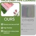 Muyuguit 400 Pcs Pipe Cleaners Craft Kit,Pink Pipe Cleaners Bulk for DIY Flower Bouquet,Multicolors Chenille Stems with Floral Wires, Gardening Tape, Stamen & Ribbon
