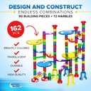 Marble Mania Marble Run - Marble Runs for Kids - 162 Pieces Plus Storage Tub - Construction Toys for 4-8 Year Old Boys or Girls - Educational STEM Toys for 4+ Year Olds