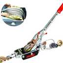 Come Along Winch 5-Ton (10,000 Lbs) with 12FT Steel Cable,Hand Winch Cable with Dual Gears,Heavy Duty Power Cable Come Along Tool for Vehicle Rescue,Automotive Hoist Winch Puller