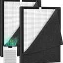 2 Pack KJ190L Filter Replacement for MOOKA KJ190L Air Puri-fier for Home Large Room 2200 Ft, 3 Stage Filtration for Smoke Dust Pollen Pets Hair Dander Odor, 2 HEPA Filters and 4 Washable Pre-Filters