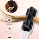 Hair Straightener Brush, Luxing PuraLux Straightener Comb, Fast Heating Hair Straightening Comb, 5 Temp Settings & Anti-Scald with Ceramic Coating, Professional Styling Tools (Pearl White)