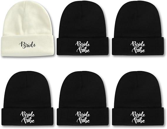 PartyGifts&beyond 6Packs Bachelorette Hat Bridesmaid Hat Bachelorette Party Favors Embroidered Bride Squad Baseball Cap