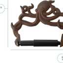 Comfify Decorative Cast Iron Octopus Toilet Paper Holder Wall Mounted Nautical Bathroom Decor Kraken Design Easy to Install with Screws & Anchors Rust Brown