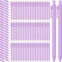 Fulmoon 50 Pcs Ballpoint Pens Bulk Retractable Comfortable Writing Pens Cute Back to School Supplies in Medium Point 1.0 mm for Teacher Student Bridal Shower Baby Shower (Light Purple)