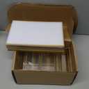 5x7 Gold Acrylic Sign Holder, 12 Pack Wedding Table Number Stands With Vertical Gold Borders, Double Sided Picture Frame Paper Stand, Clear Photo Display Menu for Party, Home, Restaurant