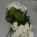 Artificial Geranium Fake Flowers for Outdoors Decoration, 6 Bundles Silk Geraniums White Flower UV Resistant Look Real Faux Plants for Front Door Garden Porch Planter Patio Balcony Yard Indoor Home