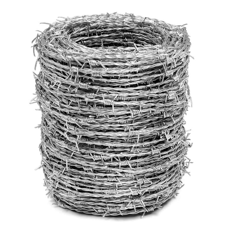 Real Barbed Wire 328ft (100m) 16 Gauge 4 Point - Great for Crafts, Fences, and Critter Deterrent