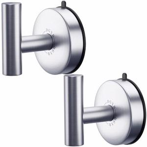 Amazon.com: DGYB Large Suction Cup Hooks - Set of 2 Brushed Nickel Towel Hooks for Bathrooms - Stainless Steel Suction Shower Hooks - 15 Lb Removable Wall Hooks for Hanging Heavy Duty : Home & Kitchen