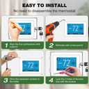 AUURIO Upgraded Thermostat Lock Box with Key, Large Space Thermostat Cover Seamless Anastomosis, Clear Decorative AC Lock Box Cover on Wall Fits Thermostats 4.8" H x 6" W or Smaller