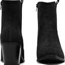 Ankle Boots for Women Chunky Heeled Booties Fashion Comfort Round Close Toe Low Mid Heel Winter Fall Ladies Short Boots. (8.5, Black Pu 969)