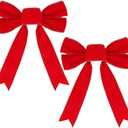 Christmas Bows - 2 Pack Christmas Red Velvet Bows 9''x13'' for Gift Wrapping, Perfect for Tree, Wreath, Gifts & Home Christmas Decorations