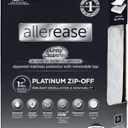 AllerEase Platinum Zip-Off Top Waterproof Mattress Protector King 360 Degree Zipper Particle Barrier Temperature Balancing Luxurious Plush Top Separately Machine Washable Mattress Cover (White)