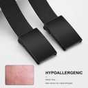 2-Pack TSA Non-Metal Belt for Men, 1.38" Elastic Nylon Ratchet Belt, Airport Friendly, Trim to Fit, Black (Black)