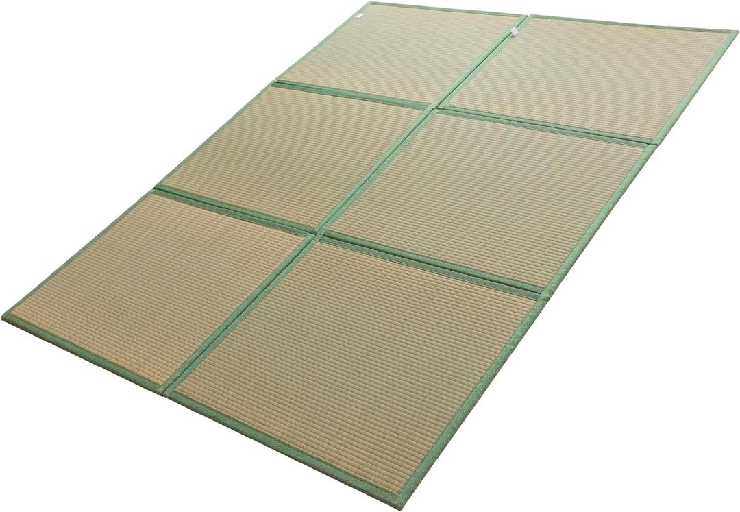 MAXYOYO Japanese Tatami Mat 100% Rush Grass Portable Folding Mat Futon Mattress Firm Traditional Floor Bed 79"x60"x0.47"