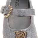 Josmo Girls Sparkly Mary Jane Flats Glitter Dress Sandals with Adjustable Buckle for Little Kid to Big Kid