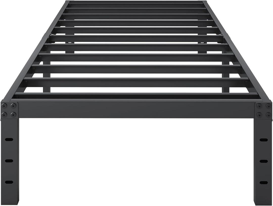 Twin Bed Frames, 14 Inch High Metal Platform Bed Frame Mattress Foundation with Steel Slats Support, No Box Spring Needed, No Noise, Easy Assembly