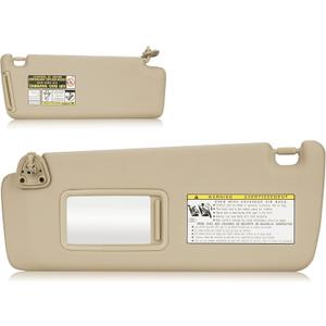 Sun Visor for Toyota Highlander 2004-2007, Left Driver Side Beige Sunvisor Replacement 74320-48260-A0