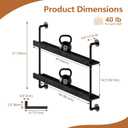 Bar Shelves, Wall Mounted Wine Rack, Black, 36 Inch