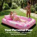 SLOOSH Inflatable Tanning Pool Lounger Float, 85" x 57" Extra Large Pool Floats Adult with Pillow, 4 in 1 Suntan Tub Raft Floatie,Sunbathing Bed Lounge for Water Blow Up Ball Pit, XL-Blushing Pink