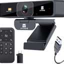 VITADE 4K Zoomable Webcam with Upgraded Remote Control, 8MP Sony Sensor Webcam with Microphone and 4X Digital Zoom, Pro USB Webcam for Streaming/Conference/Online Teaching/Video Calling/Zoom/Skype