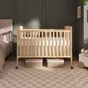 Dream On Me Carson Classic 3-in-1 Convertible Full-Size Baby Crib in Natural, GreenGuard Gold & BSA, 4 Mattress Heights, Converts to Day & Toddler Bed, Locking Wheels, Classic Nursery Design